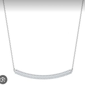 Swarovski Crystal Stone Rhodium-Plated Bar Necklace